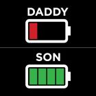 Daddy and Son Battery Matching T-Shirt